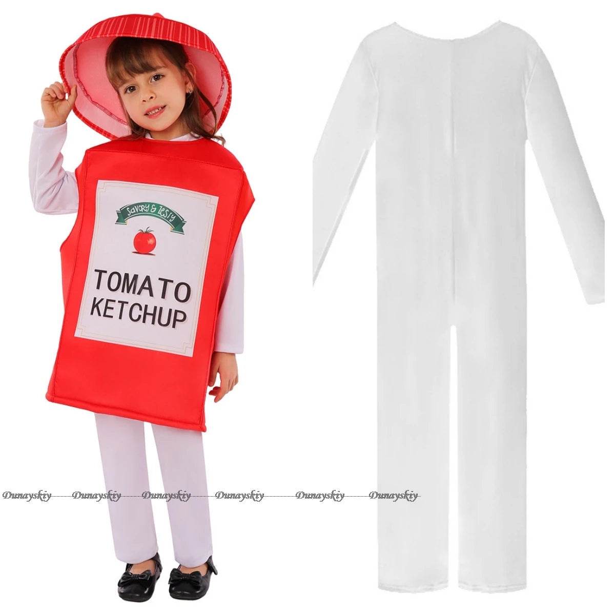 Kids' Fun Mustard Yellow & Ketchup Costume Set for Halloween 2025 - ToylandEU