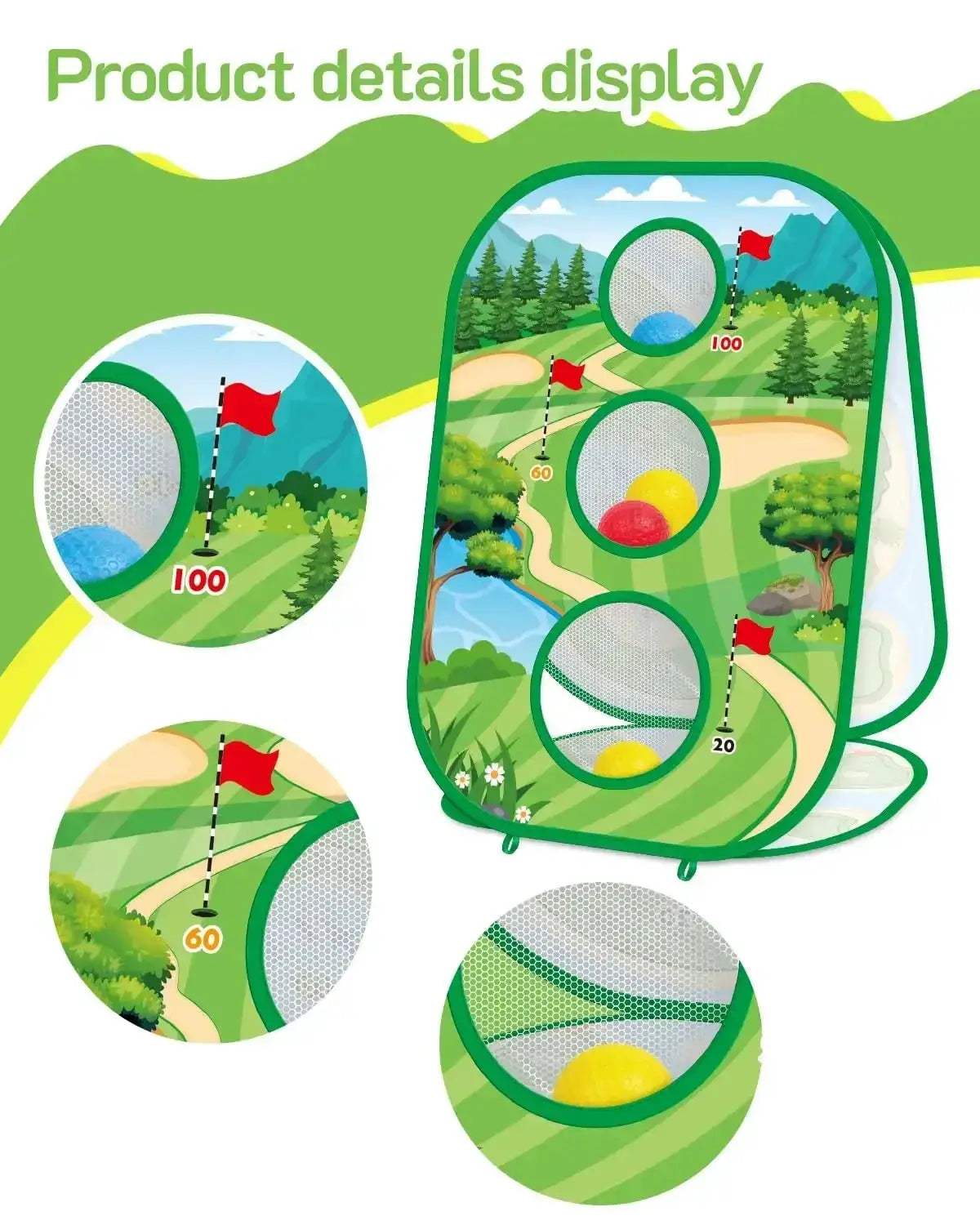 Kids Golf Set With Putting Practice Mat And Chipping Net - ToylandEU