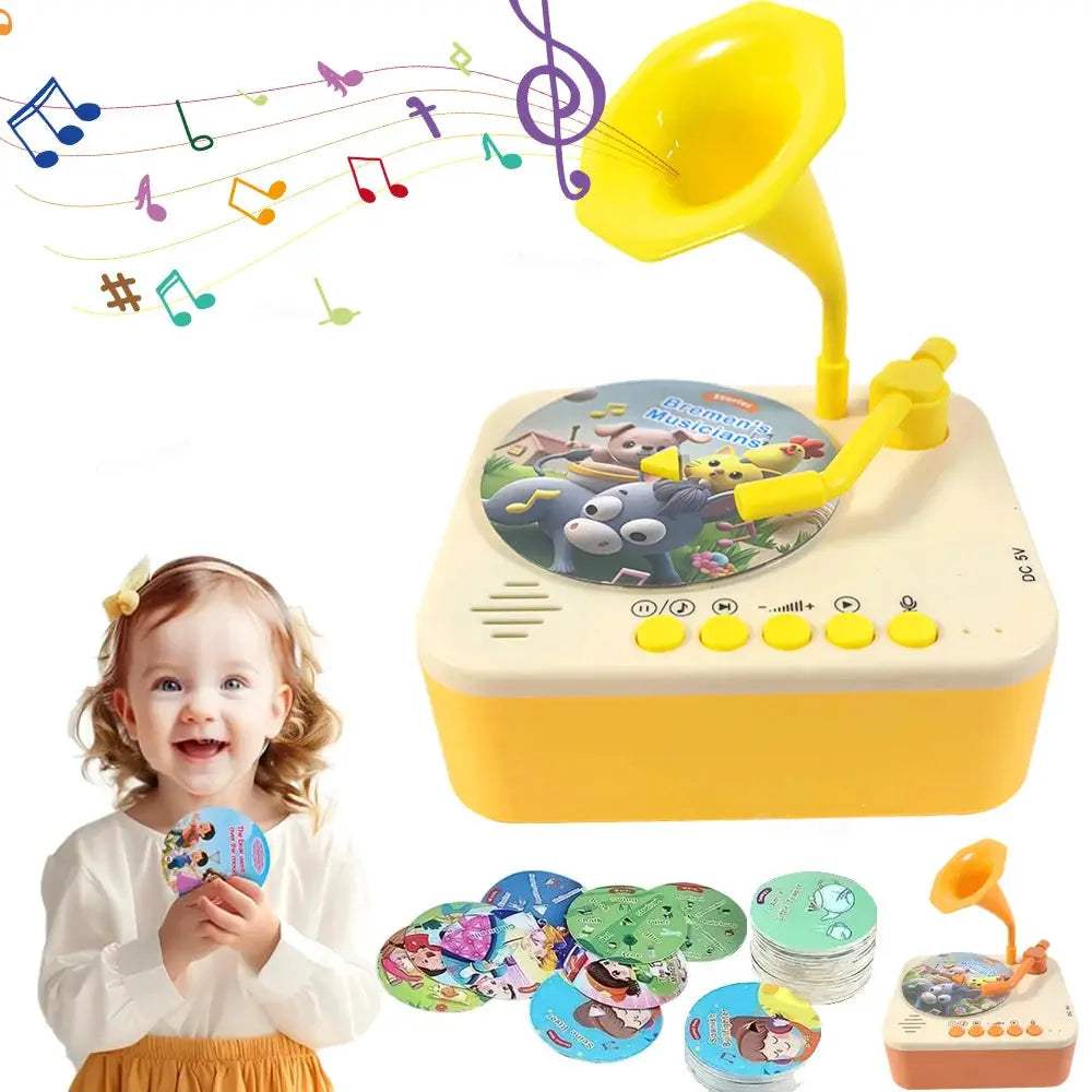 Kids Gramophone Story Player Educational Toy With 93 Cards - ToylandEU