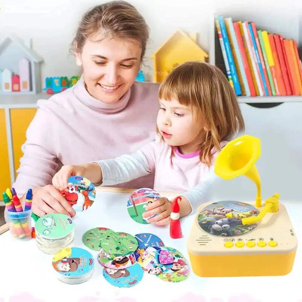 Kids Gramophone Story Player Educational Toy With 93 Cards - ToylandEU