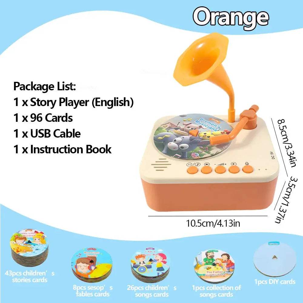 Kids Gramophone Story Player Educational Toy With 93 Cards - ToylandEU