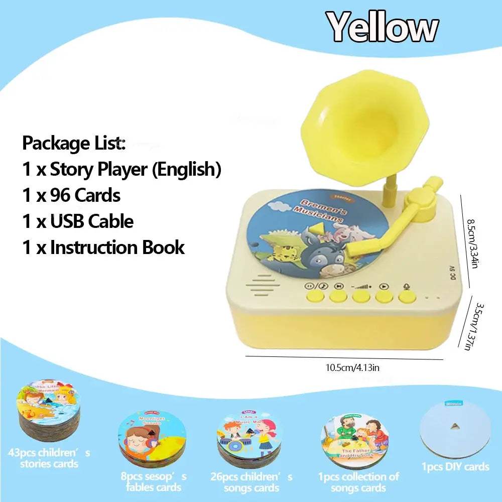 Kids Gramophone Story Player Educational Toy With 93 Cards - ToylandEU