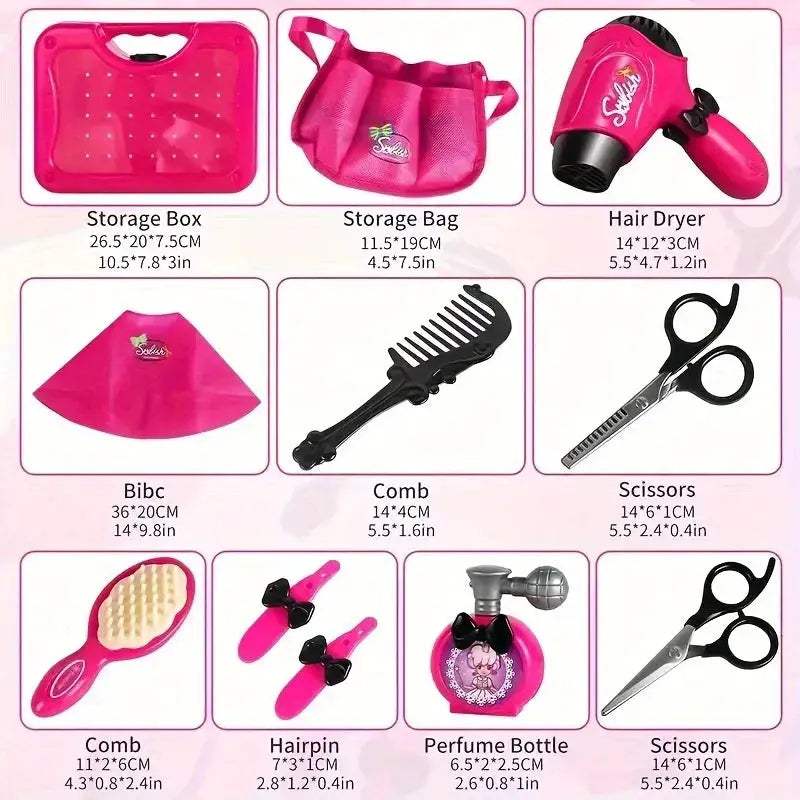 Kids Hair Salon Kit With Safe Scissors And Dryer Fun - ToylandEU