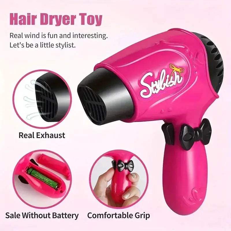 Kids Hair Salon Kit With Safe Scissors And Dryer Fun - ToylandEU