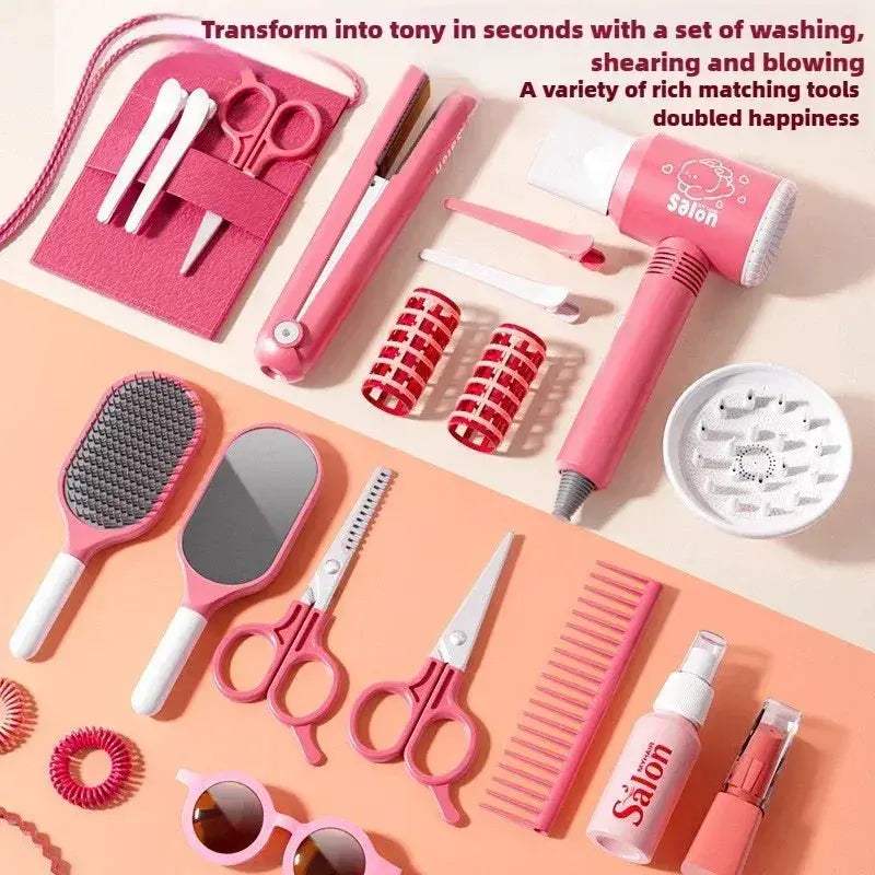 Kids Hair Salon Playset With Deluxe Barber Role Play Kit - ToylandEU