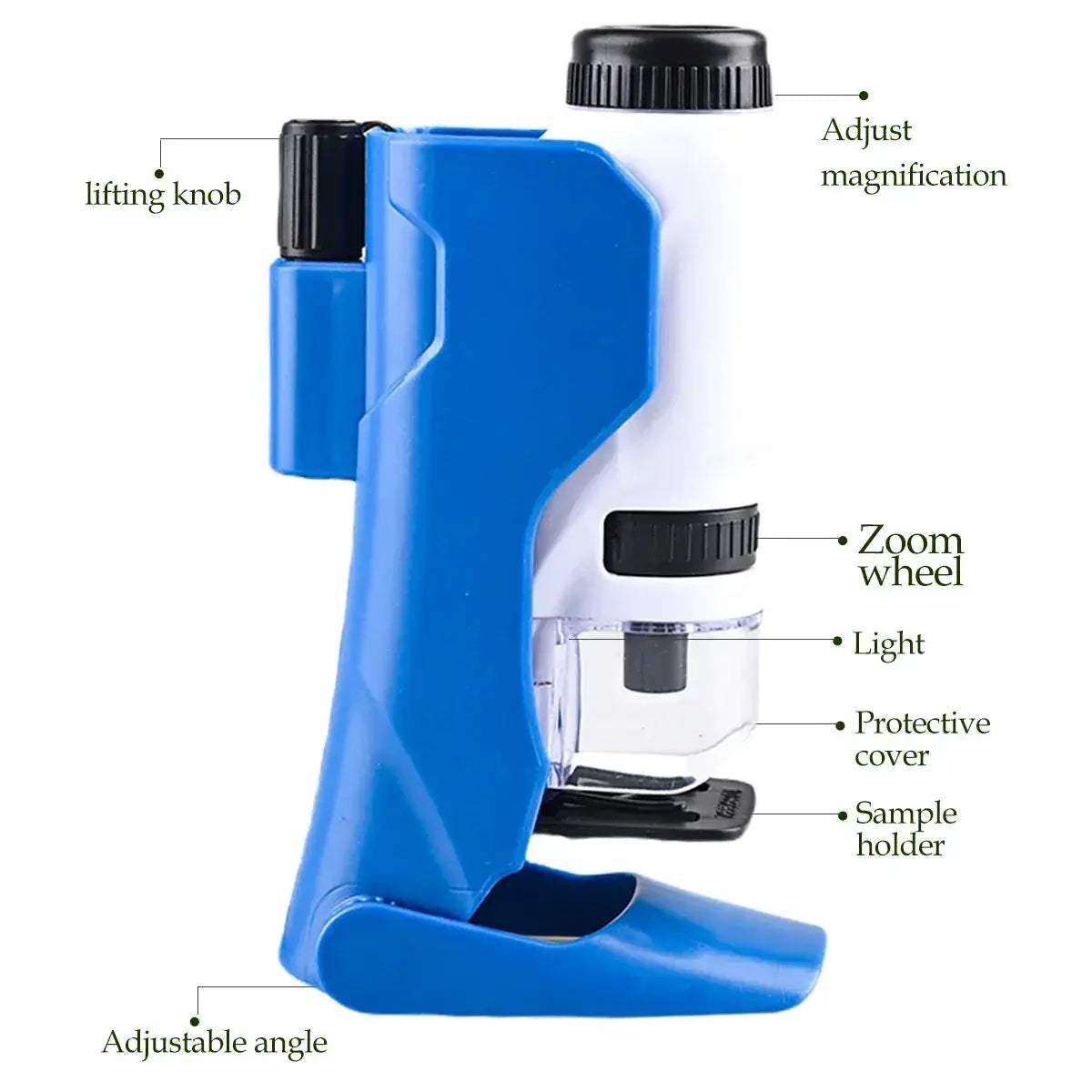 Kids Handheld Microscope Kit With LED Light 60X-180X - ToylandEU
