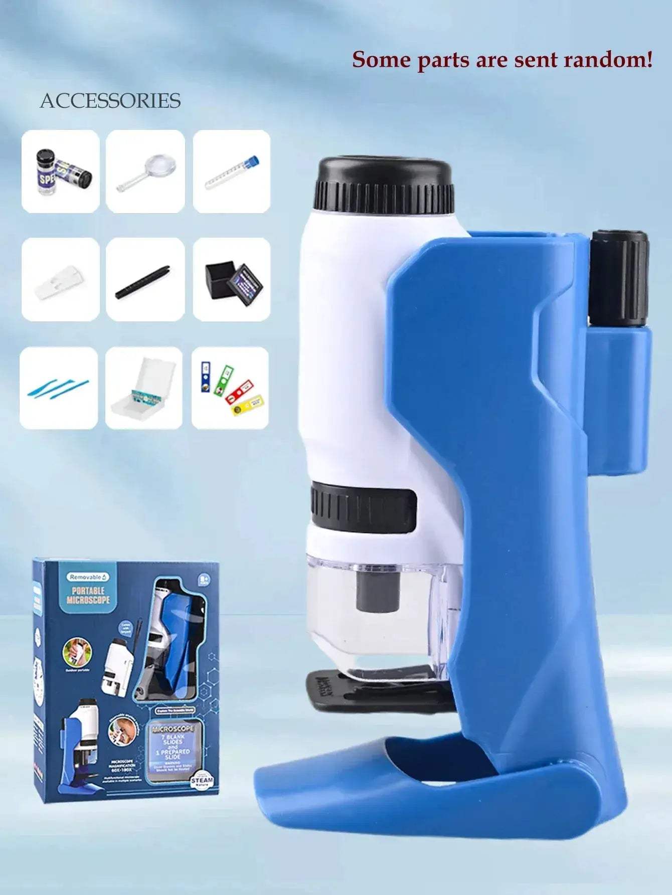 Kids Handheld Microscope Kit With LED Light 60X-180X - ToylandEU