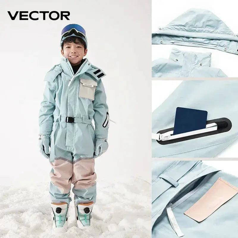  Kids Hooded Ski Jumpsuit Waterproof Winter Snowsuit -  ToylandEU™