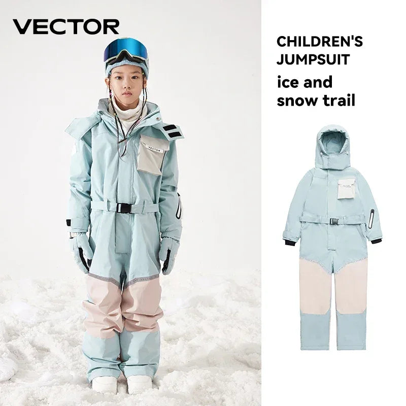 Kids Hooded Ski Jumpsuit Waterproof Winter Snowsuit - ToylandEU