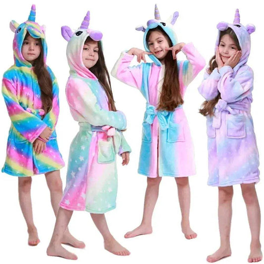  Kids Hooded Unicorn Bathrobe Kigurumi For Girls -  ToylandEU™