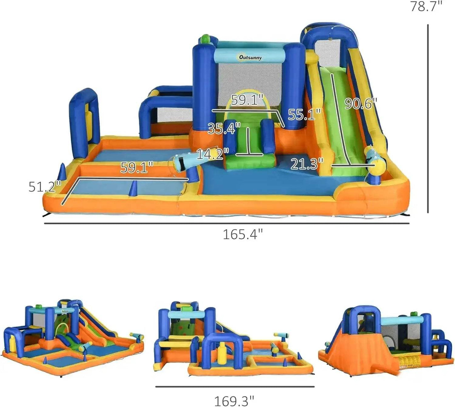 Kids Inflatable Water Slide Bounce House All In One Park - ToylandEU