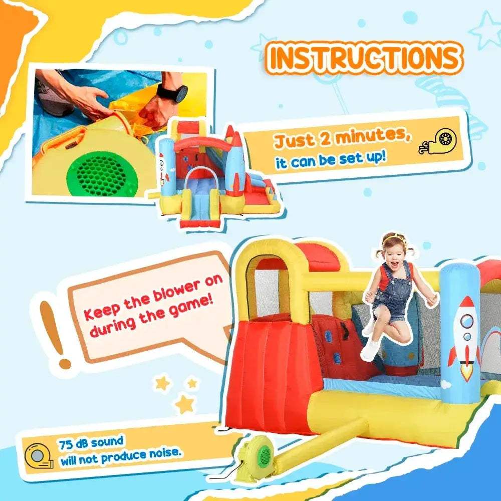 Kids Inflatable Water Slide Bounce House For Backyard Fun - ToylandEU