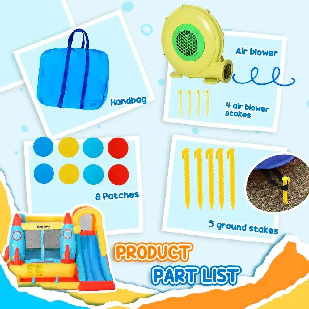 Kids Inflatable Water Slide Bounce House For Backyard Fun - ToylandEU