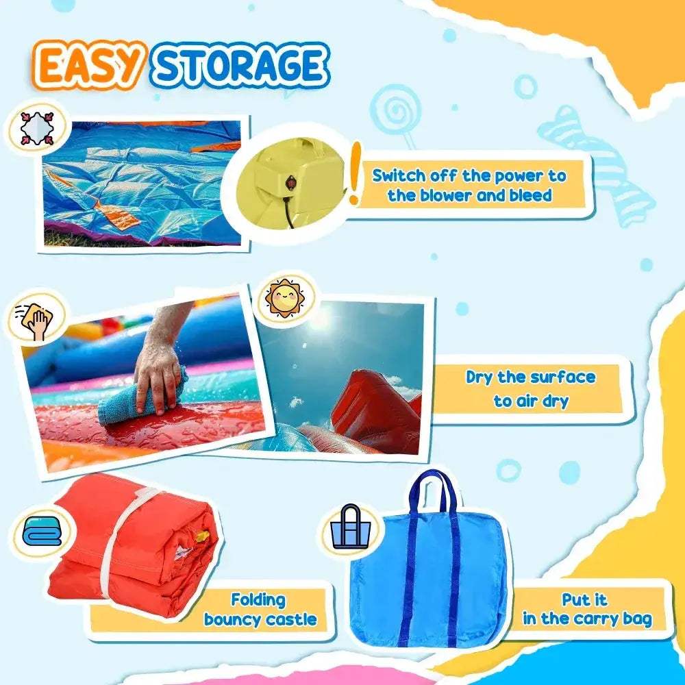 Kids Inflatable Water Slide Bounce House For Backyard Fun - ToylandEU