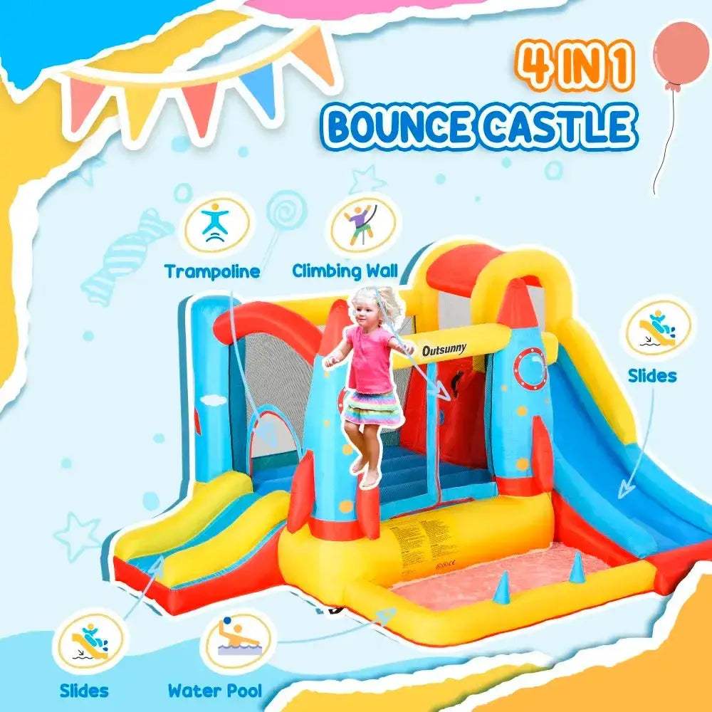 Kids Inflatable Water Slide Bounce House For Backyard Fun - ToylandEU