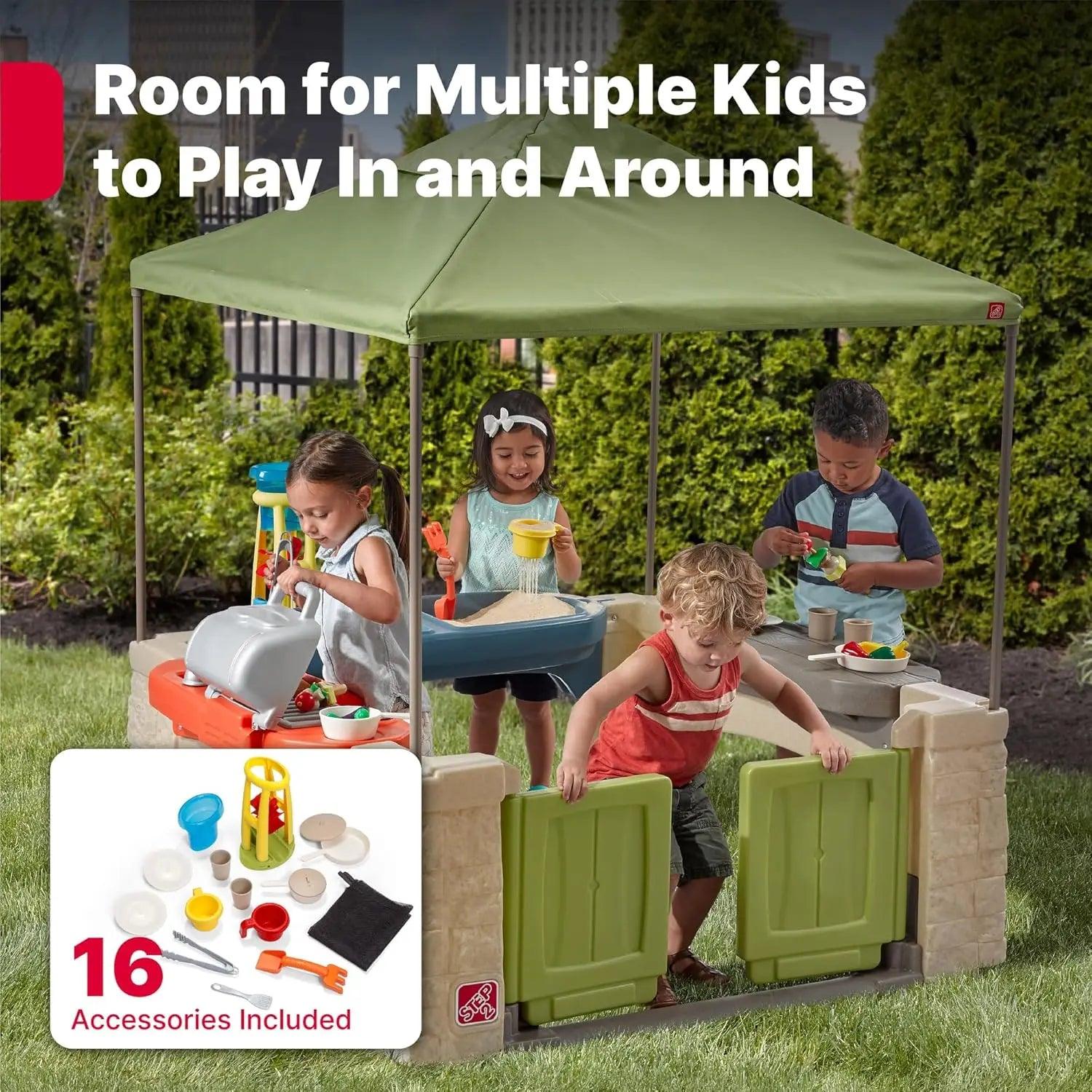  Kids Kitchen Playset Durable Plastic Canopy -  ToylandEU™