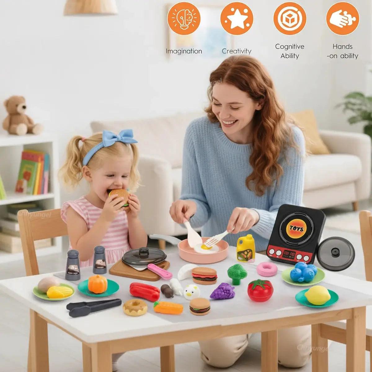  Kids Kitchen Toys Set Realistic Play Food Utensils Safe -  ToylandEU™