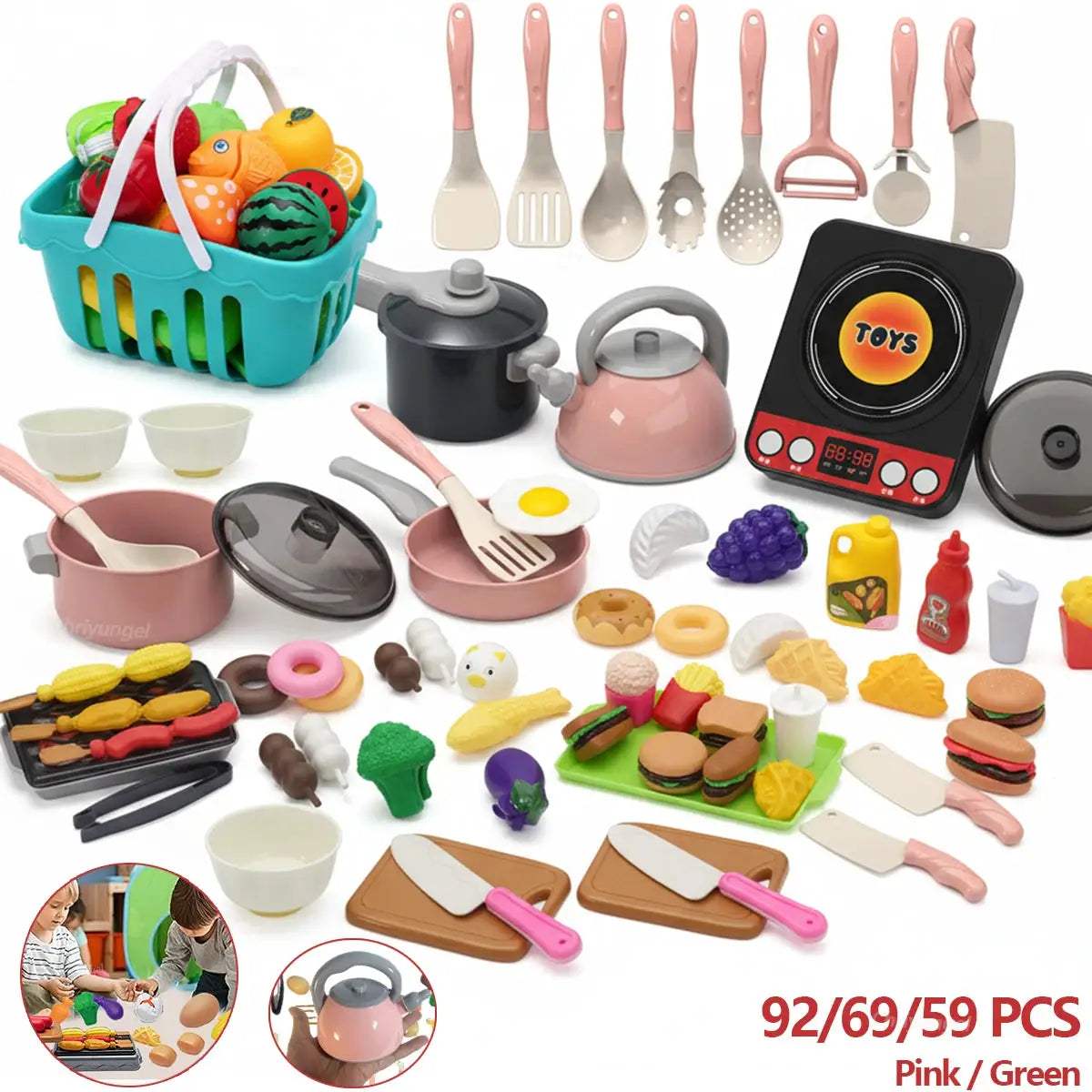  Kids Kitchen Toys Set Realistic Play Food Utensils Safe -  ToylandEU™