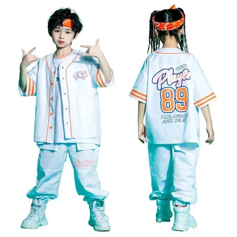 Kids Kpop Hip Hop Streetwear Cardigan Outfit For Dance - ToylandEU