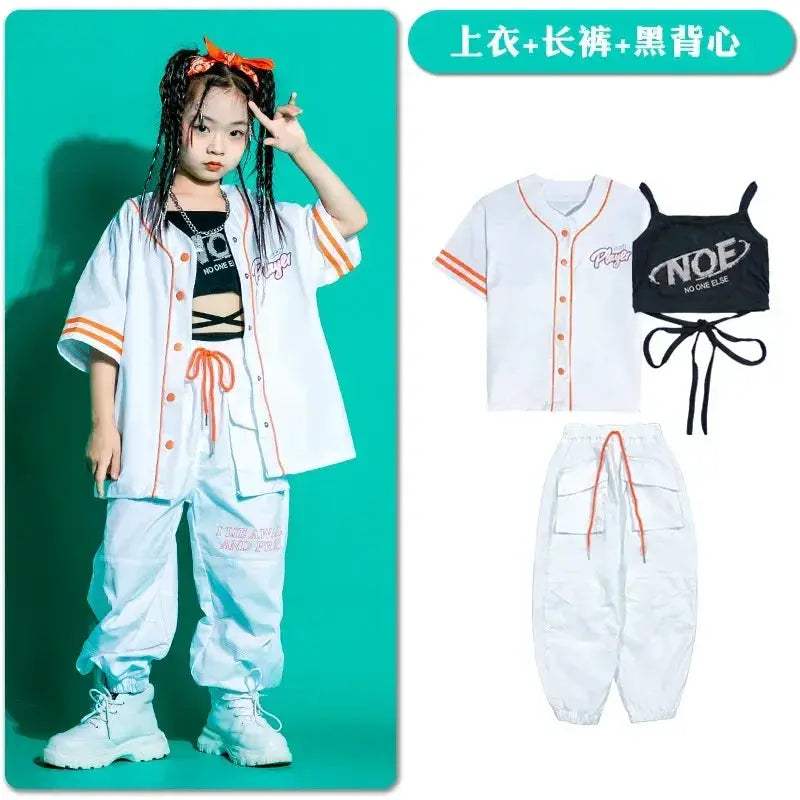 Kids Kpop Hip Hop Streetwear Cardigan Outfit For Dance - ToylandEU