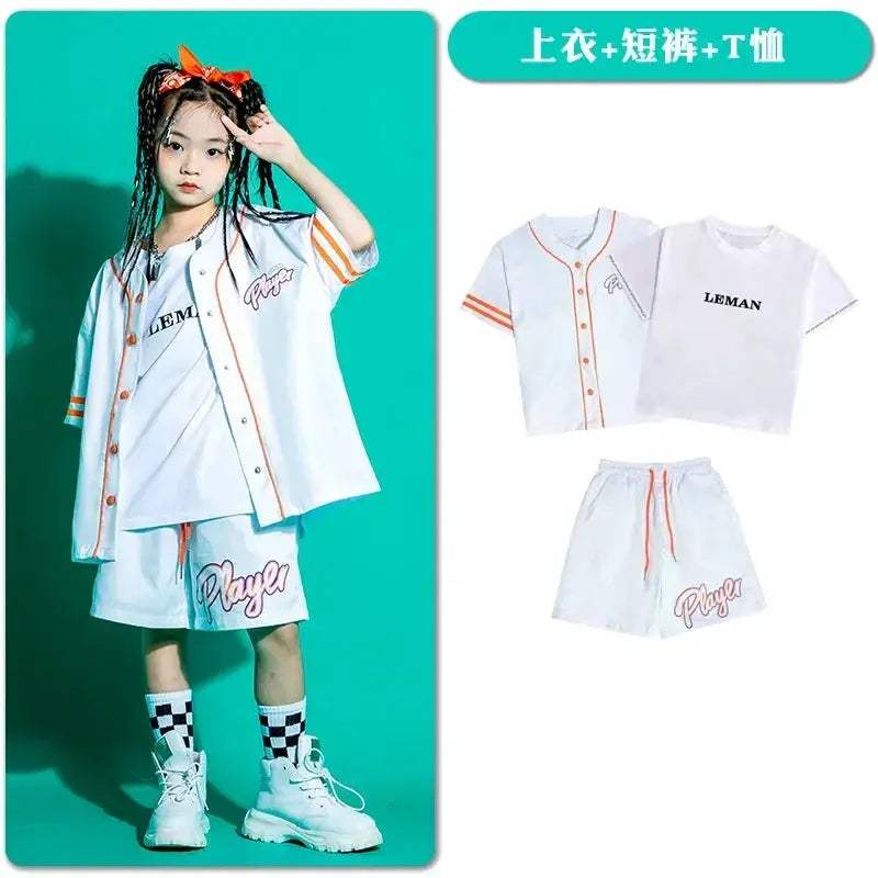 Kids Kpop Hip Hop Streetwear Cardigan Outfit For Dance - ToylandEU