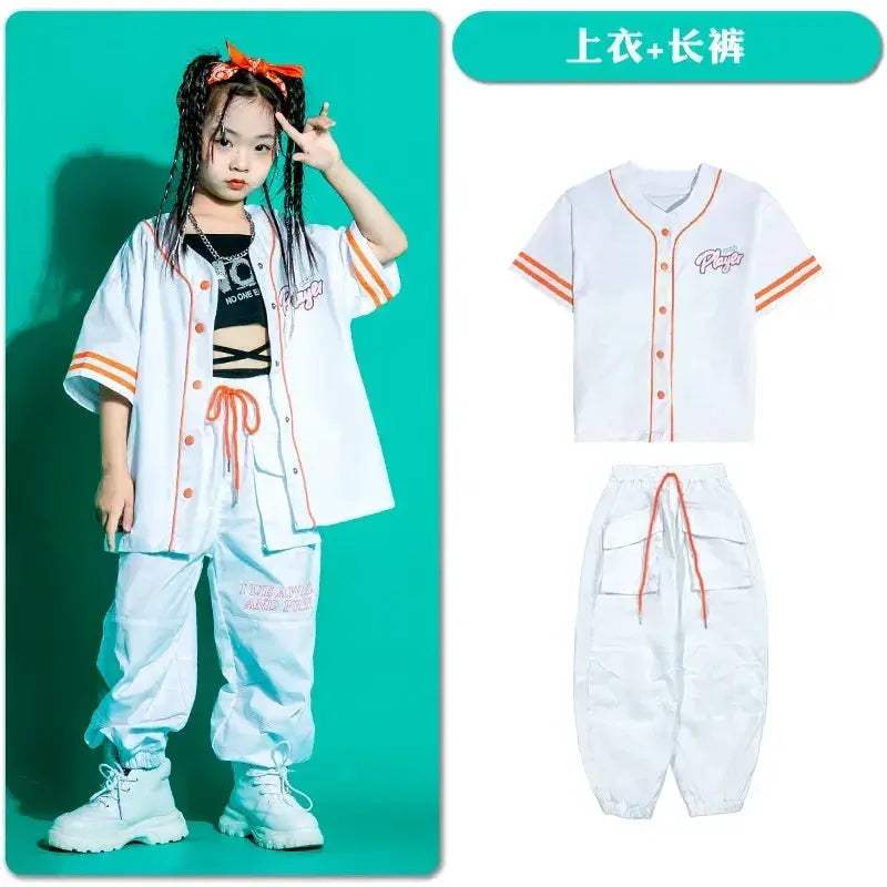 Kids Kpop Hip Hop Streetwear Cardigan Outfit For Dance - ToylandEU