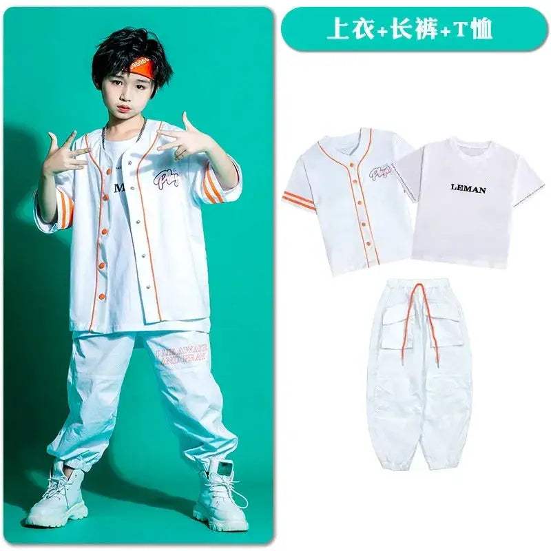 Kids Kpop Hip Hop Streetwear Cardigan Outfit For Dance - ToylandEU