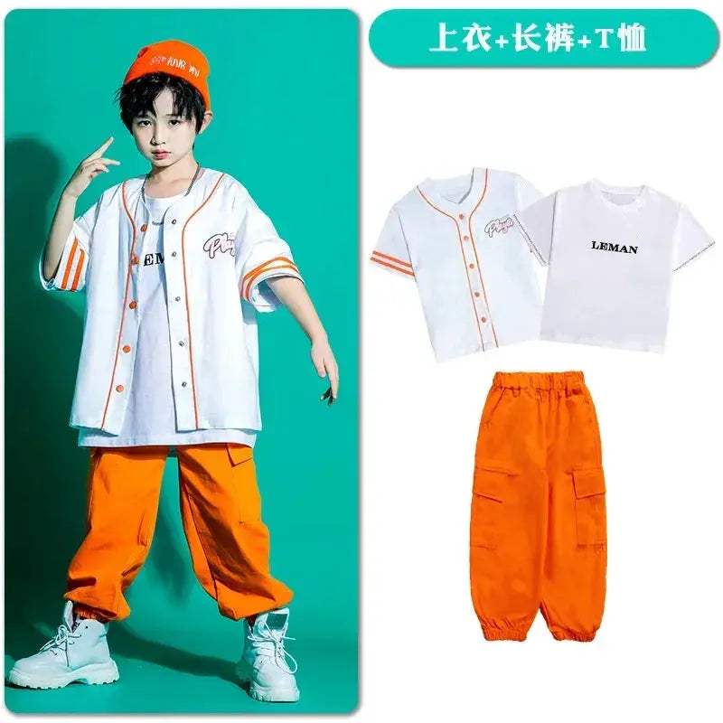 Kids Kpop Hip Hop Streetwear Cardigan Outfit For Dance - ToylandEU