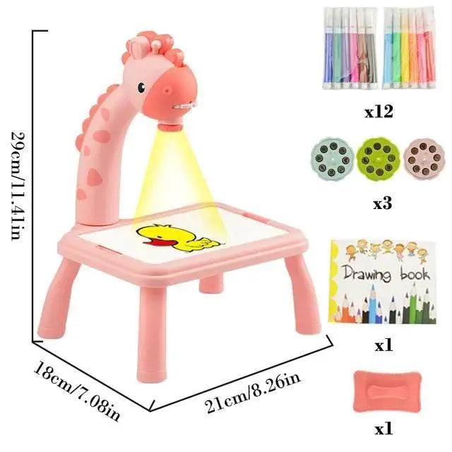  Kids LED Painting Board Set with Art Desk and Educational Learning  -  ToylandEU™