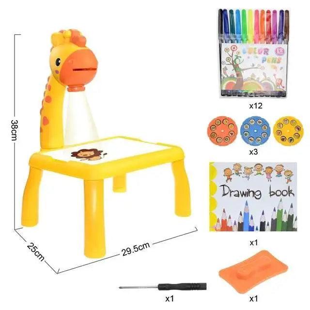  Kids LED Painting Board Set with Art Desk and Educational Learning  -  ToylandEU™