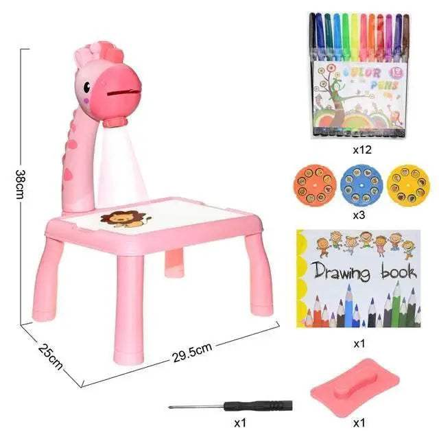  Kids LED Painting Board Set with Art Desk and Educational Learning  -  ToylandEU™