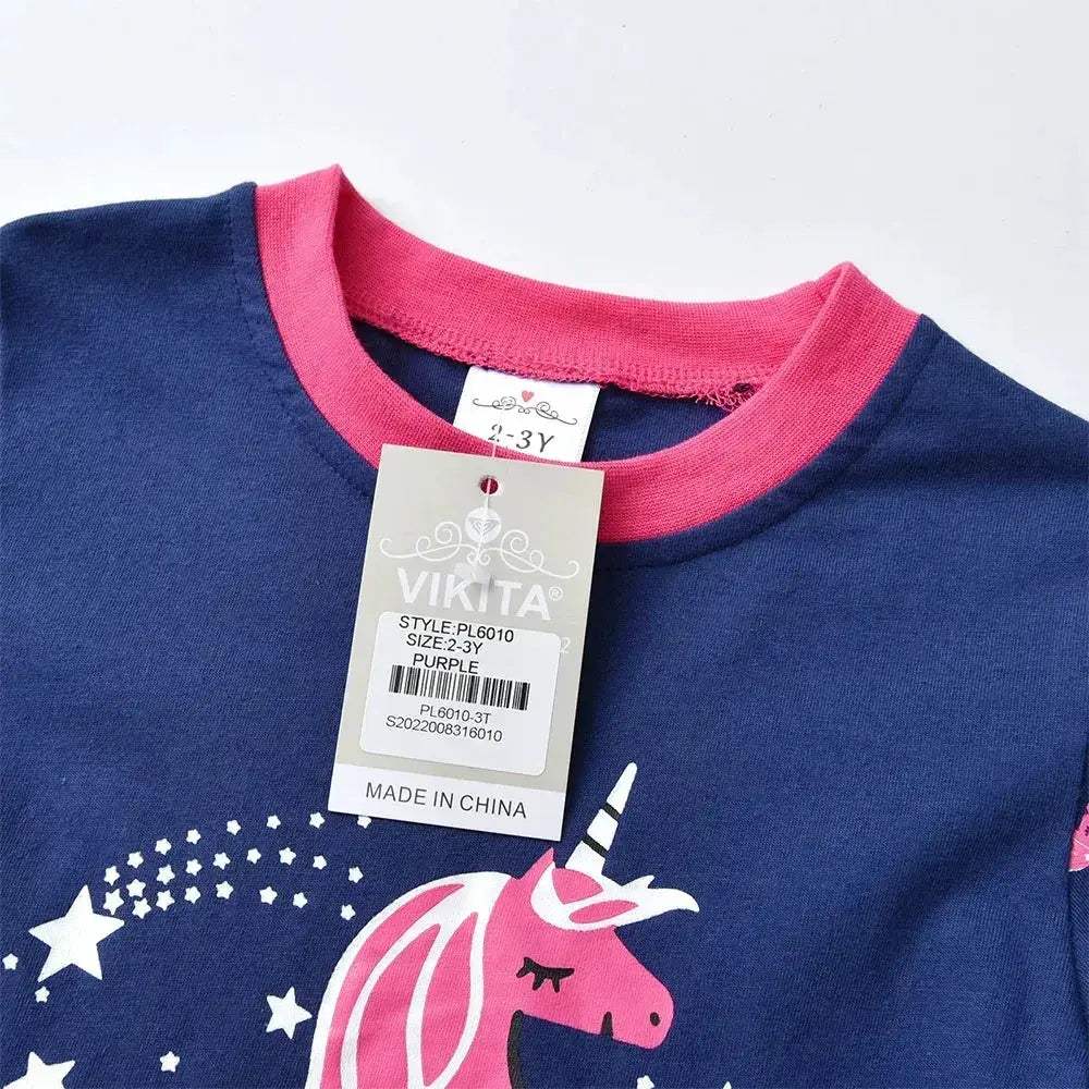 Kids Licorne Print Cotton Pajama Set 2 Piece Homewear - ToylandEU