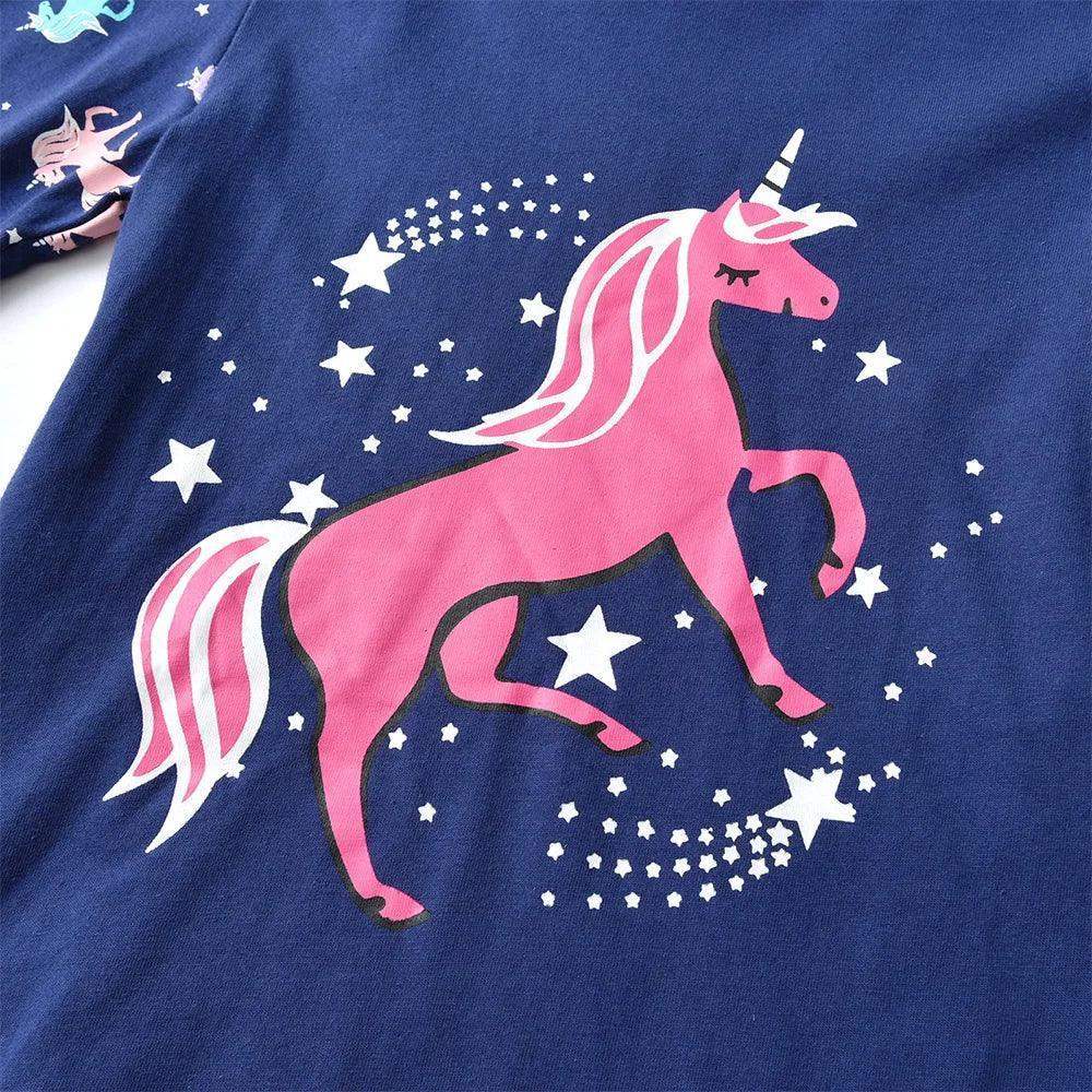 Kids Licorne Print Cotton Pajama Set 2 Piece Homewear - ToylandEU