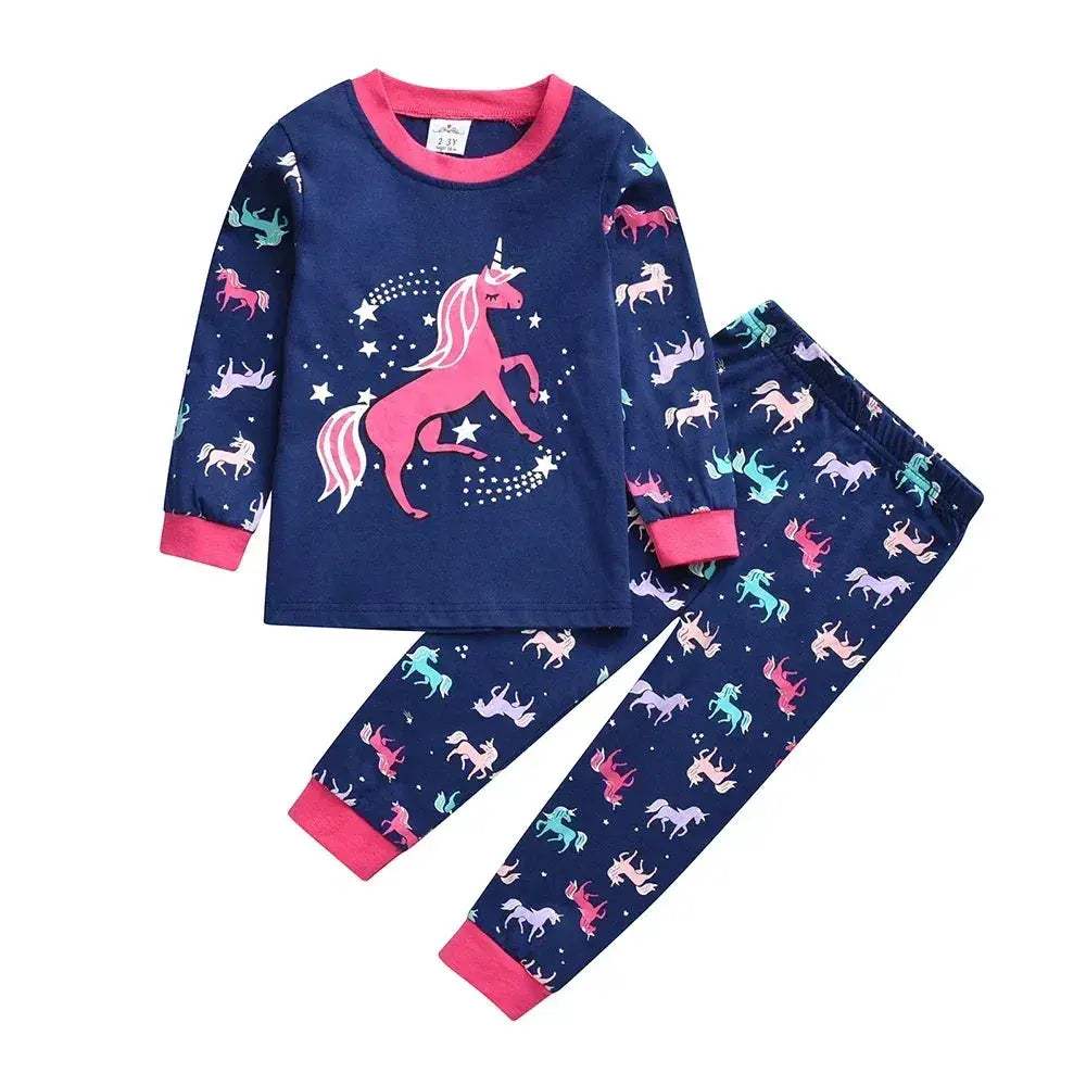 Kids Licorne Print Cotton Pajama Set 2 Piece Homewear - ToylandEU