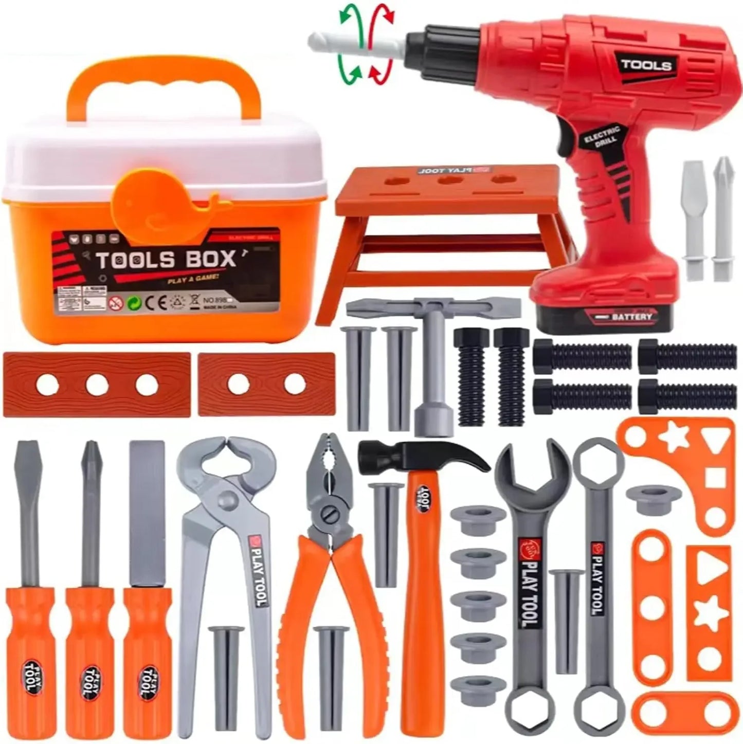 Kids Lightweight Tool Set 39 To 42 Piece Construction Case - ToylandEU