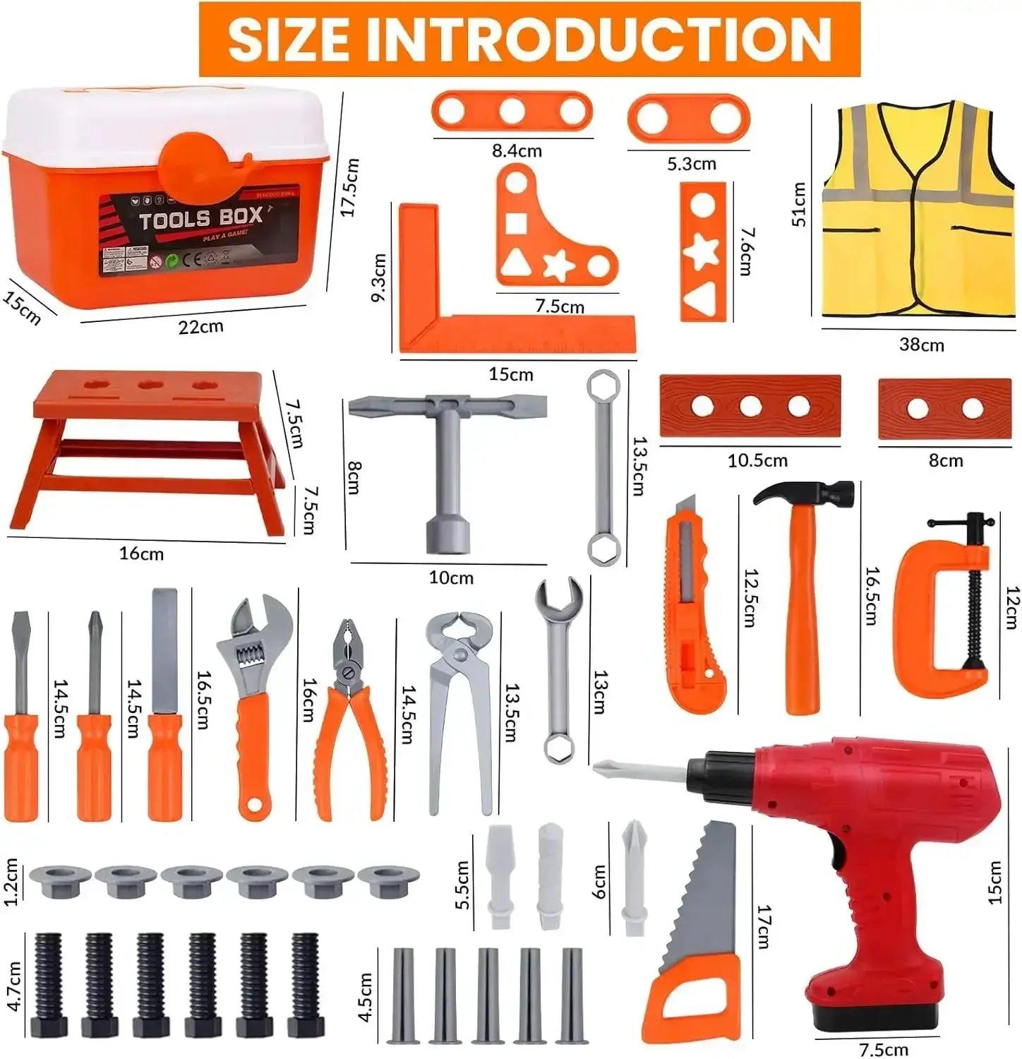  Kids Lightweight Tool Set 39 To 42 Pieces Case -  ToylandEU™