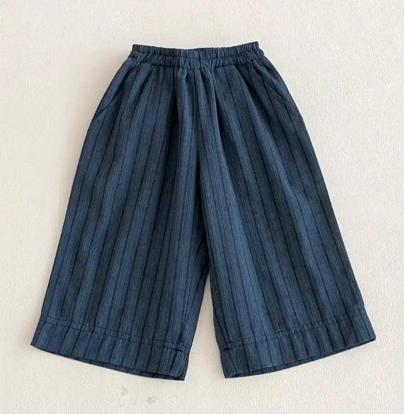  Kids Linen Cotton Striped Pants Unisex Loose Fit 1 To 6 -  ToylandEU™