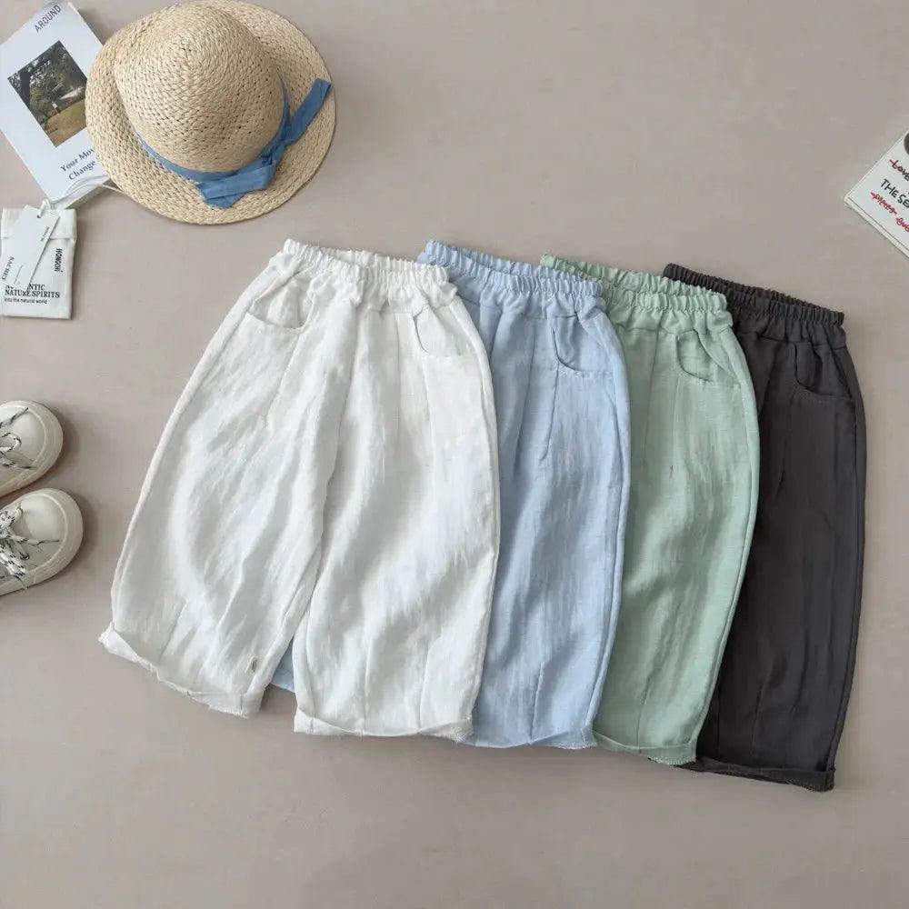  Kids Linen Harem Pants With Elastic Waist Unisex -  ToylandEU™