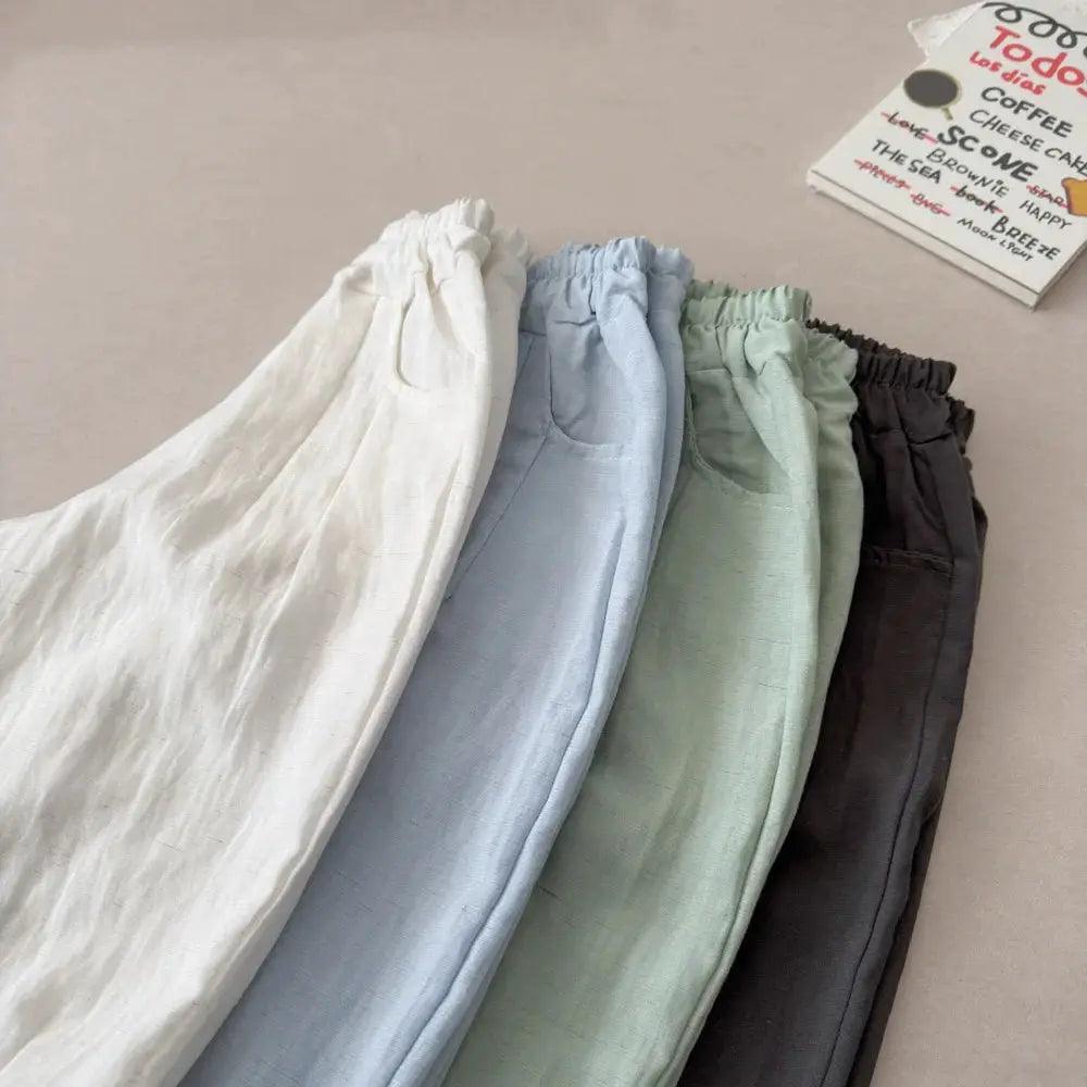  Kids Linen Harem Pants With Elastic Waist Unisex -  ToylandEU™
