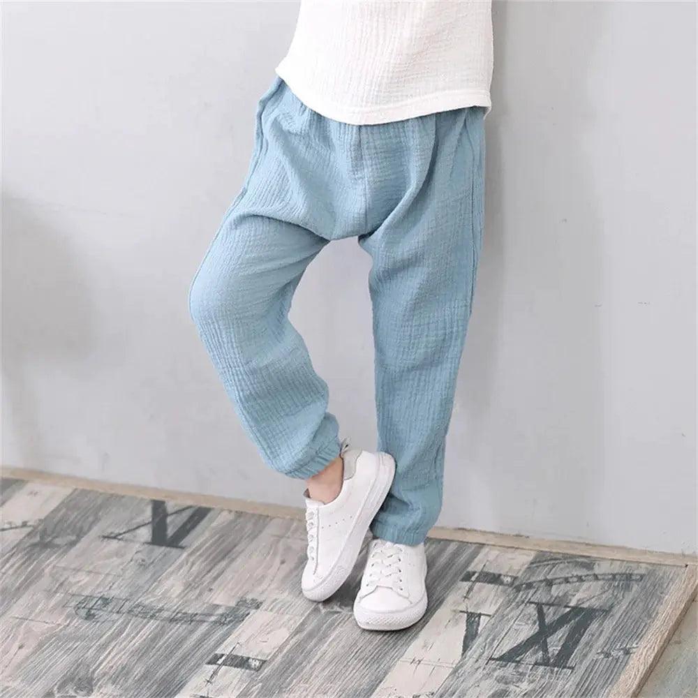  Kids Linen Pants Breathable Anti Mosquito Elastic Waist -  ToylandEU™