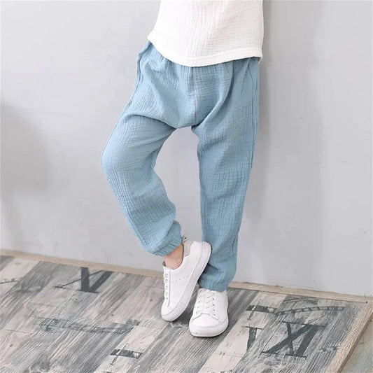  Kids Linen Pants Breathable Anti Mosquito Elastic Waist -  ToylandEU™