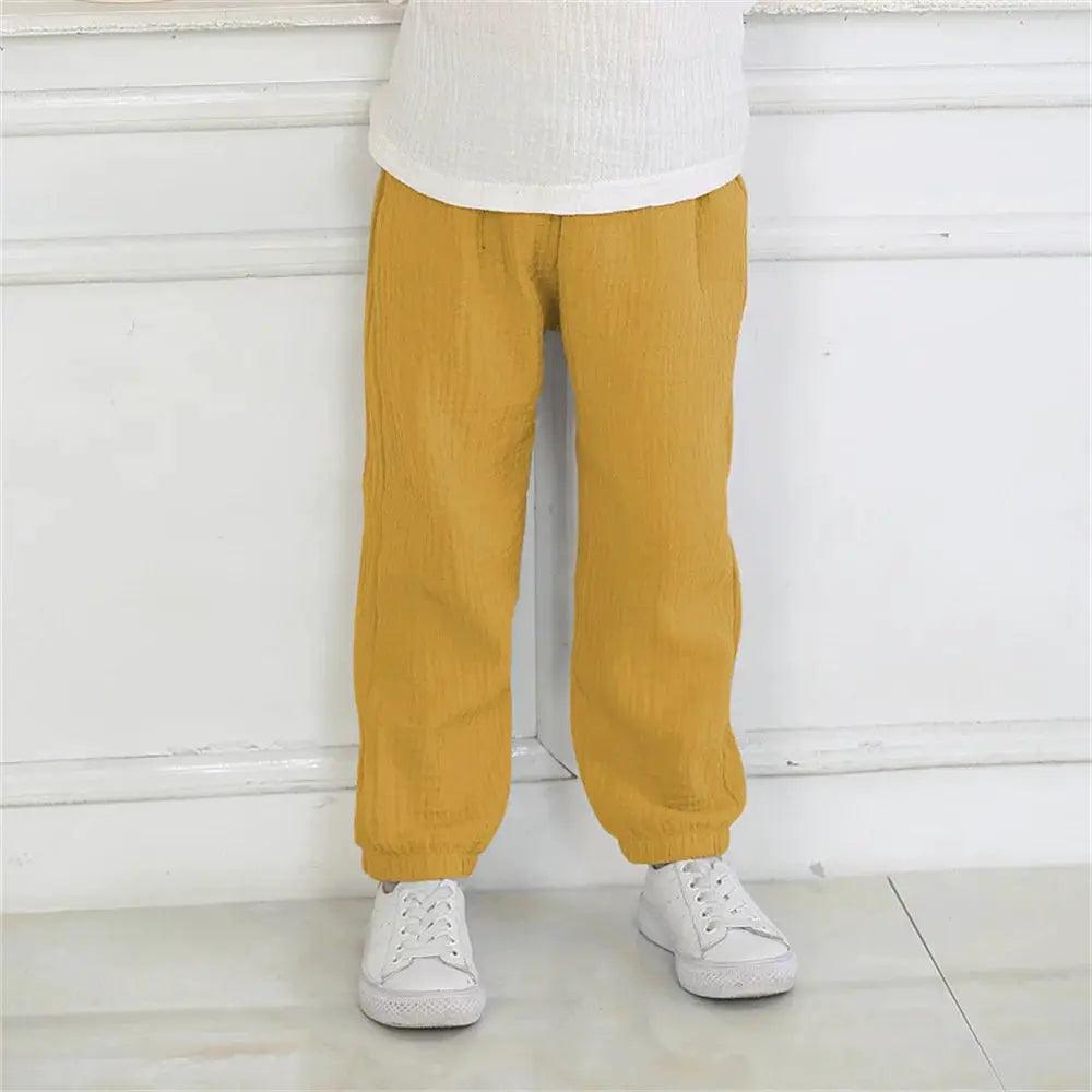 Kids Linen Pants Breathable Anti Mosquito Elastic Waist -  ToylandEU™