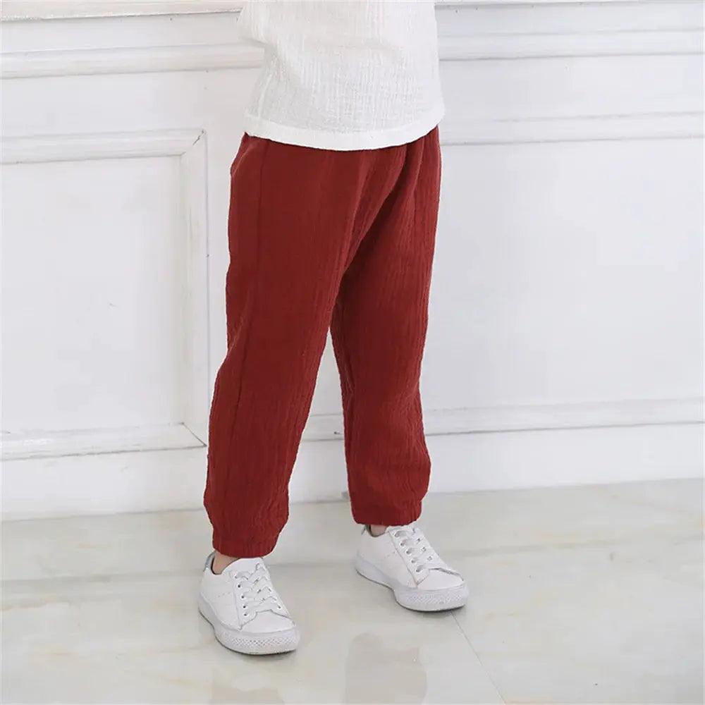  Kids Linen Pants Breathable Anti Mosquito Elastic Waist -  ToylandEU™
