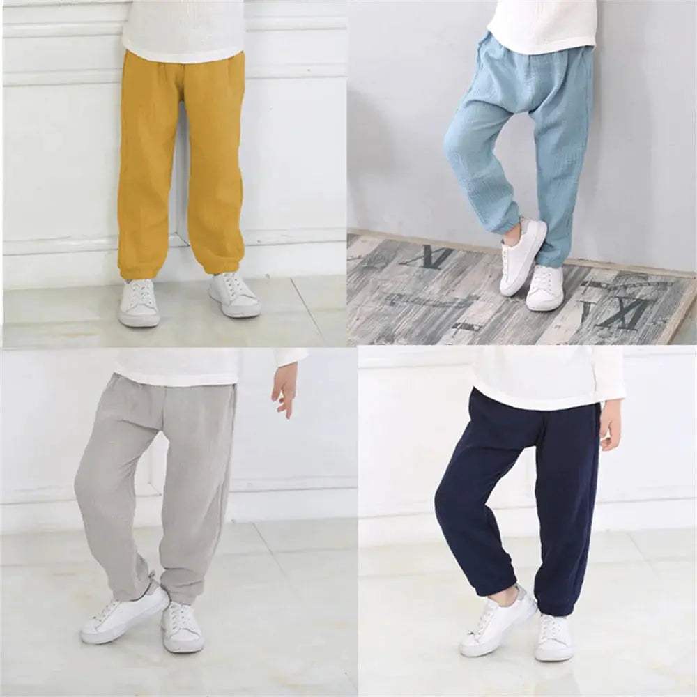  Kids Linen Pants Breathable Anti Mosquito Elastic Waist -  ToylandEU™