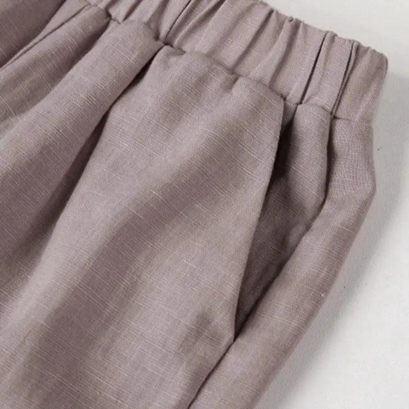 Kids Linen Pants Elastic Waist With Pockets Comfort Fit -  ToylandEU™