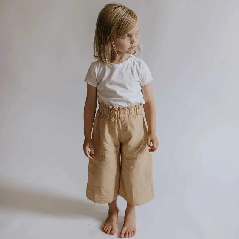  Kids Linen Pants Wide Leg With Pockets Summer Casual -  ToylandEU™