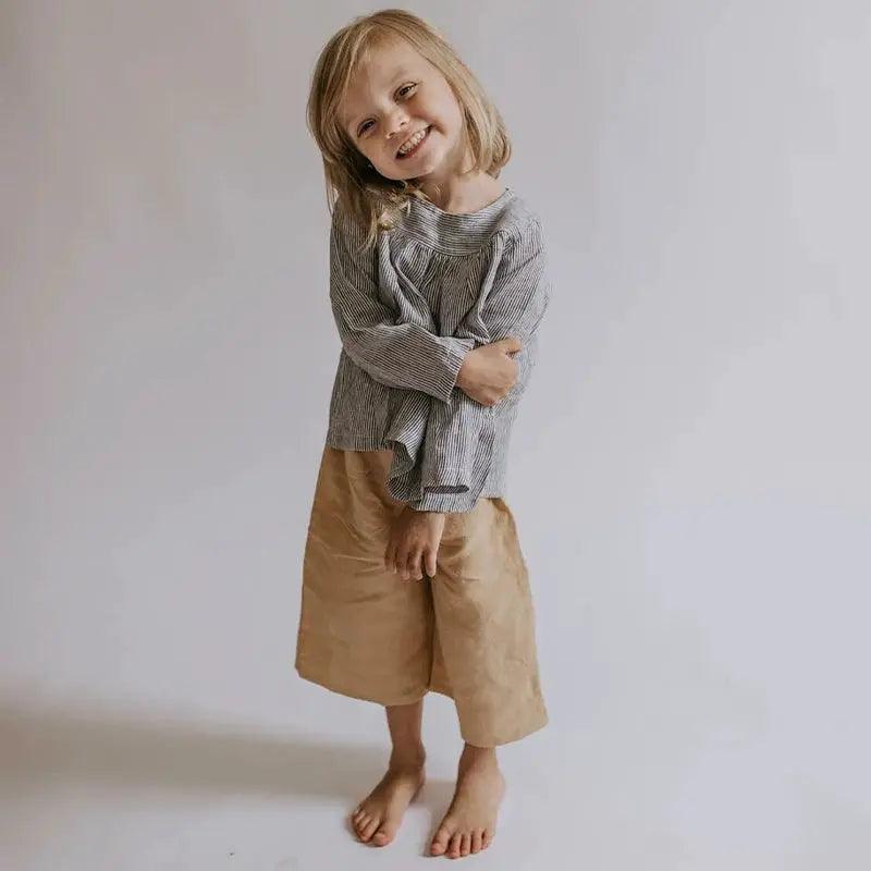  Kids Linen Pants Wide Leg With Pockets Summer Casual -  ToylandEU™