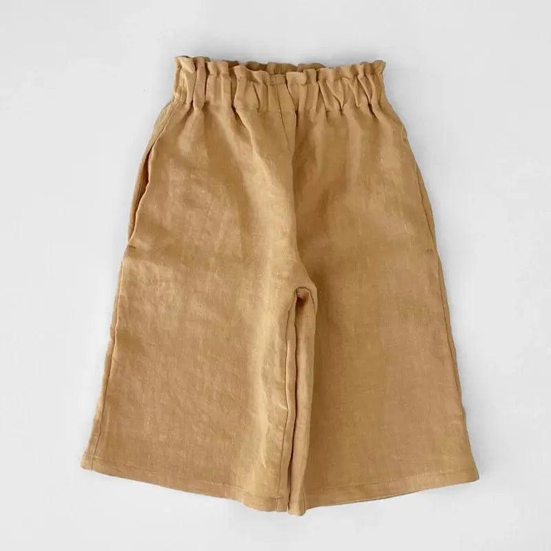  Kids Linen Pants Wide Leg With Pockets Summer Casual -  ToylandEU™