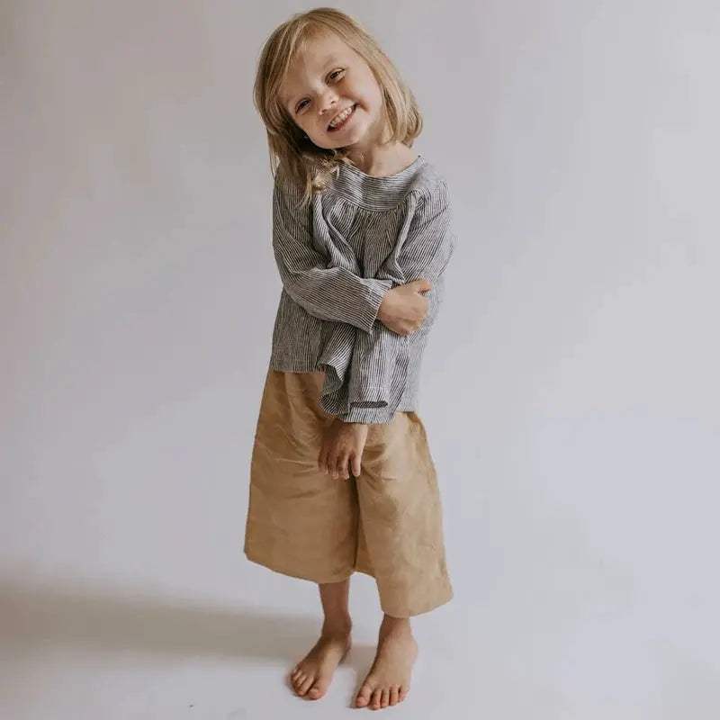  Kids Linen Pants Wide Leg With Pockets Summer Casual -  ToylandEU™