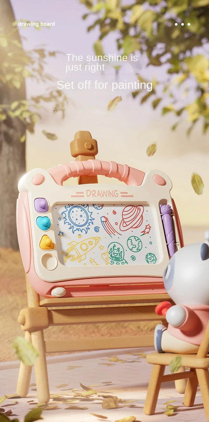 Children Cartoon Drawing Board Baby Puzzle Magnetic Writing Board Toy Montessori Graffiti Drawing Board for Kids - ToylandEU